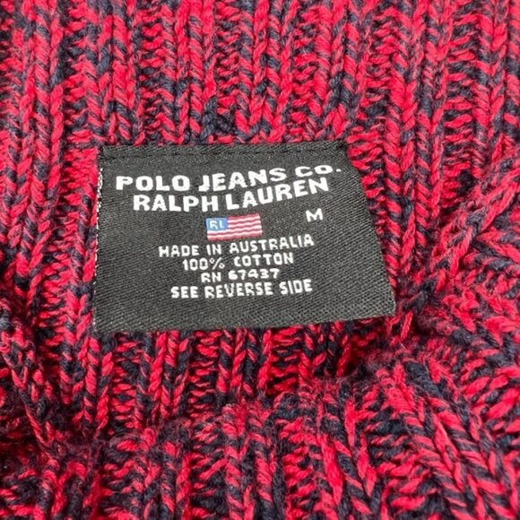 POLO JEANS CO. RALPH LAUREN VTG AUSTRALIA🇦🇺MADE Mock Neck Knit Pullover MEDIUM - Picture 5 of 10